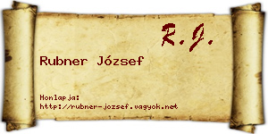 Rubner József névjegykártya